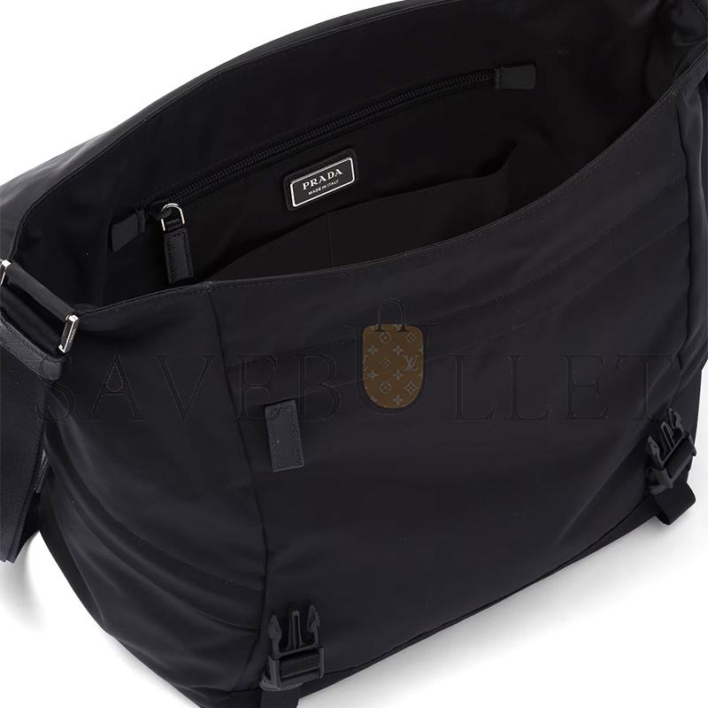 PRADA RE-NYLON AND SAFFIANO LEATHER SHOULDER BAG 2VD052 (30*27.5*14.5cm)